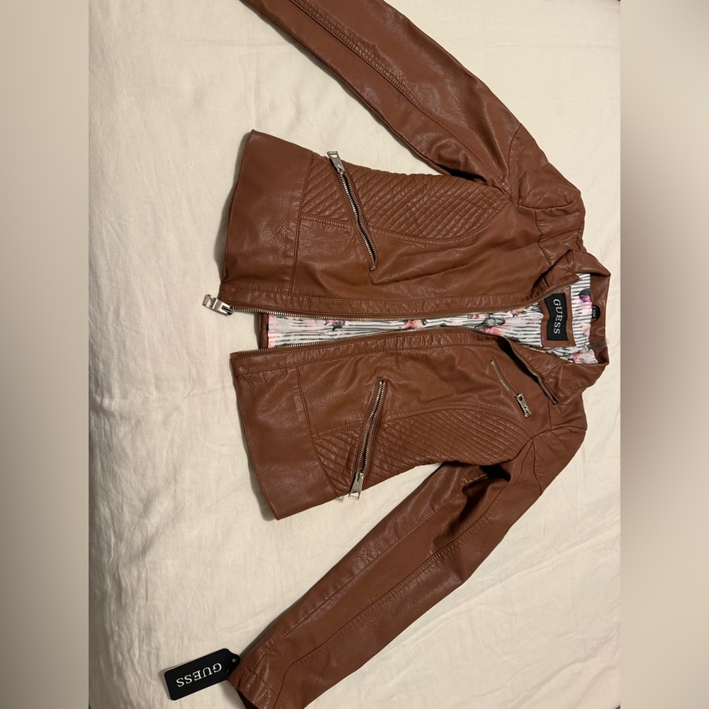 Guess leather jacket (brown / cognac )
